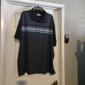 Hogan Black and Gray Polo Shirt with Blue Accent
